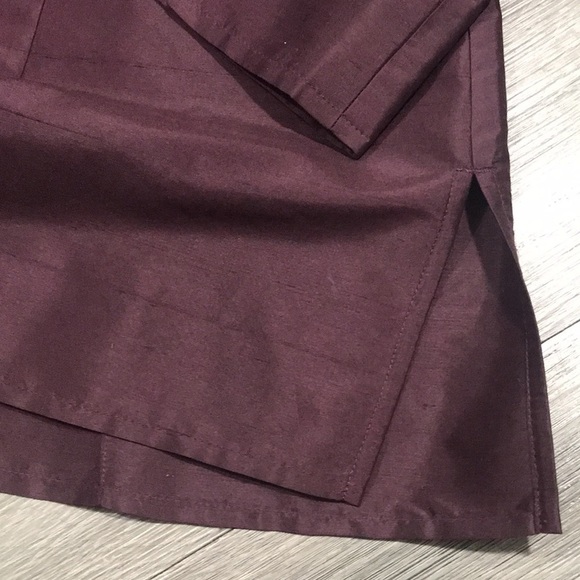 Chico’s Deep Purple 3/4 Sleeve Silk Button Down Tunic size 1 equals M/8 - Picture 6 of 10